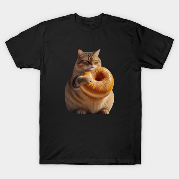 CUTE FAT CAT DONUT T-Shirt by JWOLF